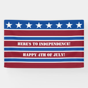 Lona Bandera Americana Feliz Día De La Independencia E