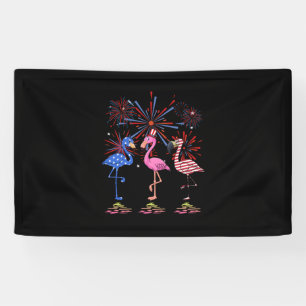 Lona Bandera Americana Flamingo Para El 4 De Julio