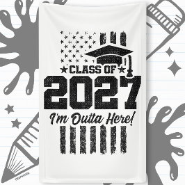 Lona Bandera Americana Graduación Clase Superior 2027