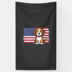 Lona Bandera Americana Perro Patriótico Vector
