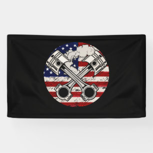 Lona Bandera americana Piston Muscar Auto Patriótico V