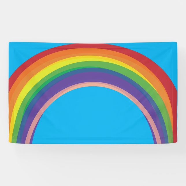Lona Bandera arco iris de Blue Skies (Horizontal)