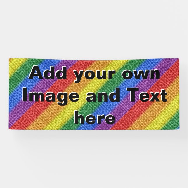 Lona Bandera arco iris tejer Tiras sin inconvenientes (Horizontal)