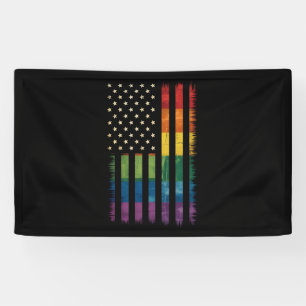 Lona Bandera arcoíris deteriorada LGBTQ Orgullo USA Amé