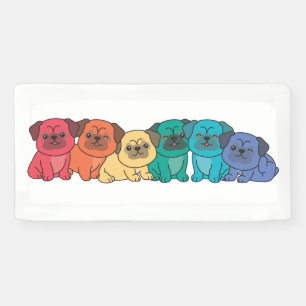 Lona Bandera arcoiris Orgullo gay Lgbtq Pug Cute Perros