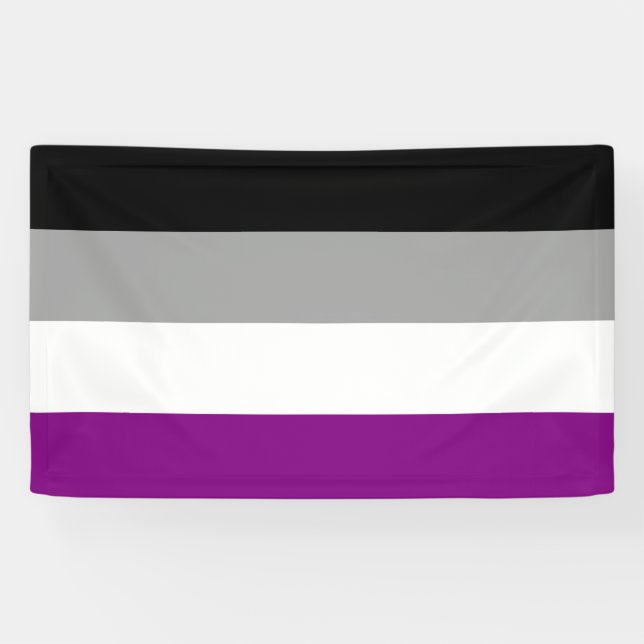 Lona Bandera asexual del orgullo (Horizontal)