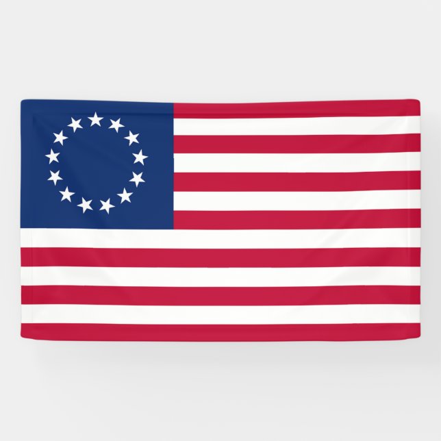 Lona Bandera Betsy Ross - Bandera estadounidense vintag (Horizontal)