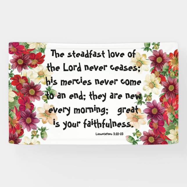 Lona Bandera botánica del cristiano del amor de dioses (Horizontal)