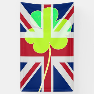 Lona Bandera británica irlandesa Shamrock Clover St. Pa