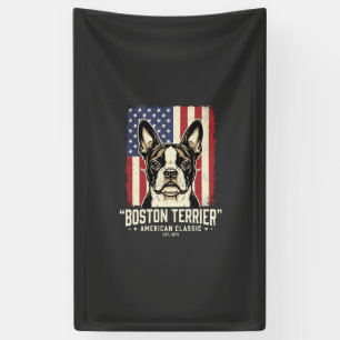 Lona Bandera clásica americana del Boston Terrier