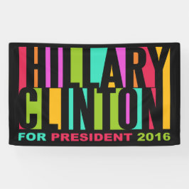 Lona Bandera colorida de Hillary Clinton 2016