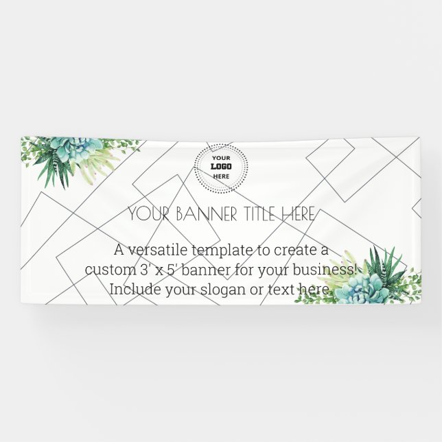 Lona Bandera comercial personalizada de suculentas flor (Horizontal)