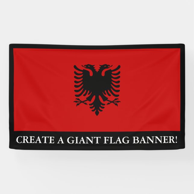 Lona Bandera de Albania (Horizontal)
