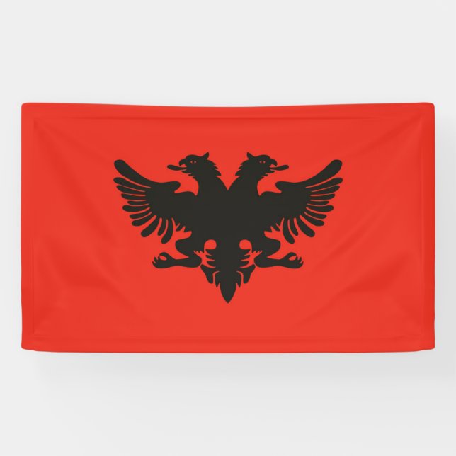 Lona Bandera de Albania (Horizontal)