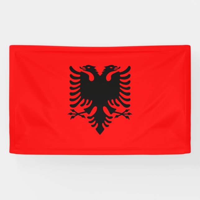 Lona Bandera de Albania (Horizontal)