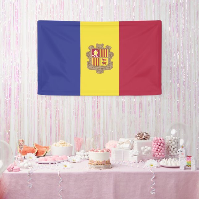 Lona Bandera de Andorra (Fiesta)