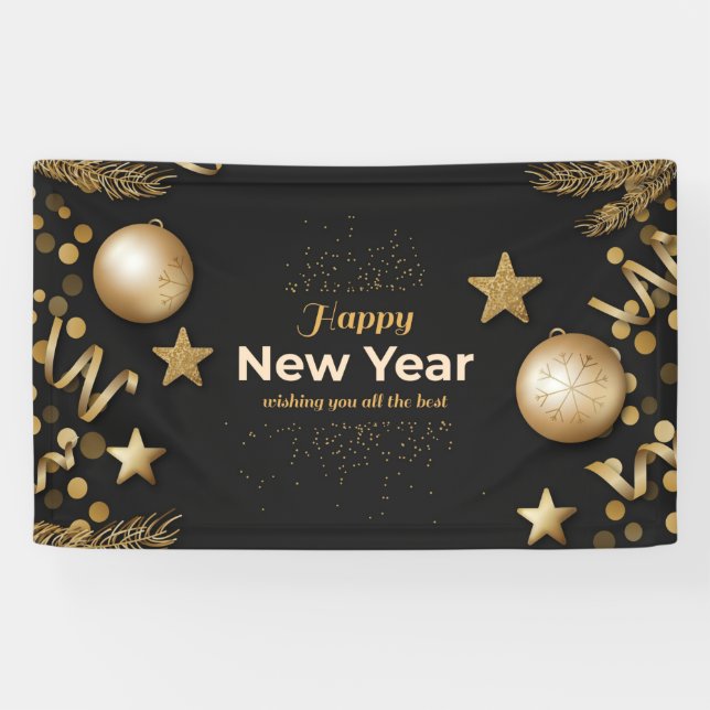 Lona Bandera de Año Nuevo (Horizontal)