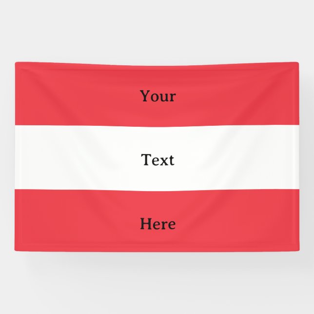 Lona Bandera de Austria con texto Personalizado (Horizontal)