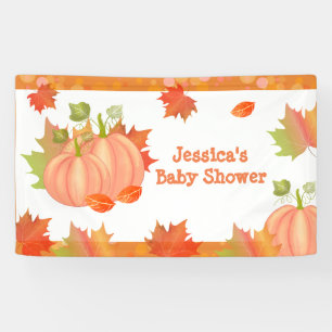 Lona Bandera de Baby Shower de la calabaza de otoño