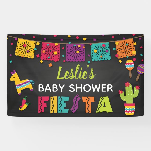 Lona Bandera de Baby Shower de la fiesta (Horizontal)