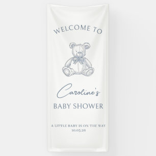 Lona Bandera de baby shower de osito de peluche dibujad