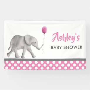 Lona Bandera de Baby Shower del elefante del bebé,