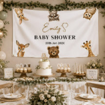 Bandera de Baby Shower Safari de Género Neutral