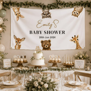 Lona Bandera de Baby Shower Safari de Género Neutral