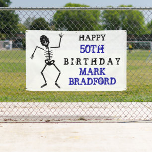 Lona Bandera de BD, signo de la paz esquelético, edad