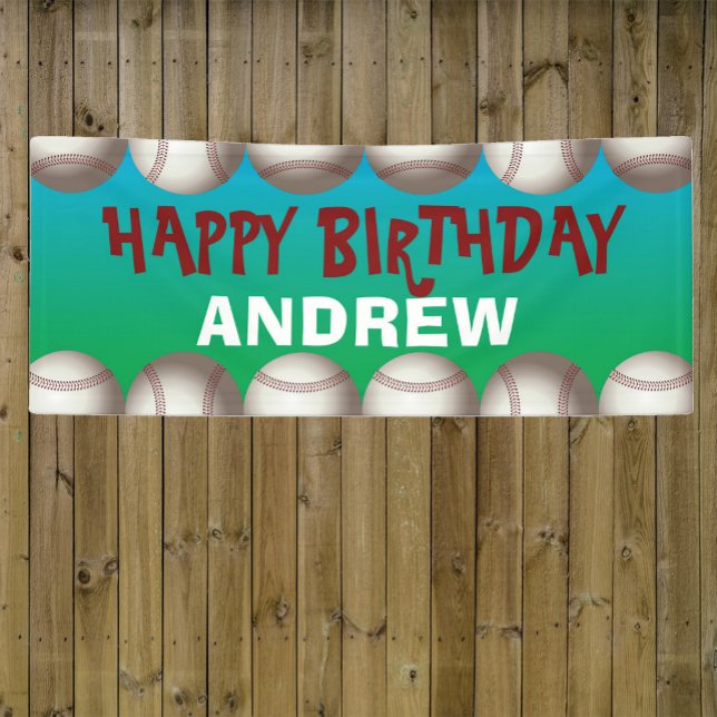 Lona Bandera de béisbol para cumpleaños o cualquier oca (Subido por el creador)