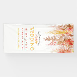 Lona Bandera de bienvenida marrón del naranja de arte d