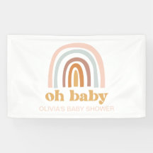 Bandera de bienvenida para baby shower arcoíris bo