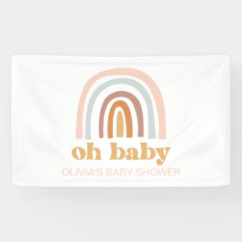 Lona Bandera de bienvenida para baby shower arcoíris bo