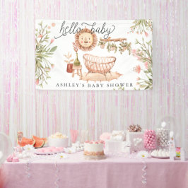 Lona Bandera de bienvenida para baby shower boho neutra