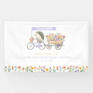 Lona Bandera de bienvenida para baby shower de erizo la