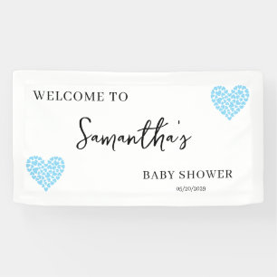 Lona Bandera de bienvenida para baby shower de niño con