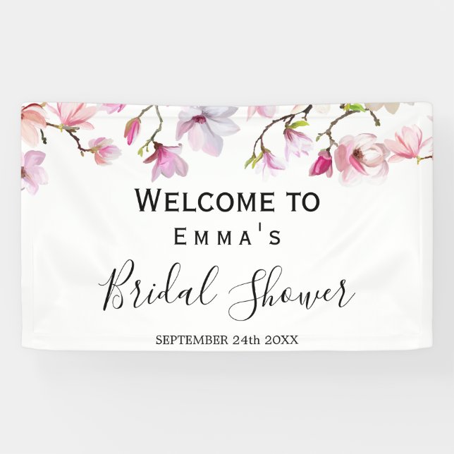 Lona Bandera de Bienvenida para Desayuno de Novia Magno (Horizontal)
