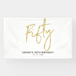 Lona Bandera de bienvenida para fiesta de cumpleaños 50