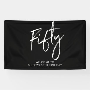 Lona Bandera de bienvenida para fiesta de cumpleaños 50
