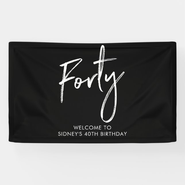 Lona Bandera de bienvenida para fiesta de cumpleaños nú (Horizontal)