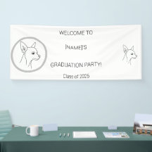 Bandera de bienvenida para graduado canino persona