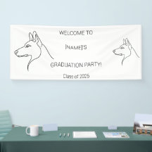 Bandera de bienvenida para graduado canino persona