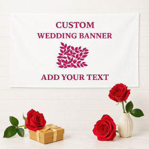 Lona Bandera de boda personalizada Fondo elegante par