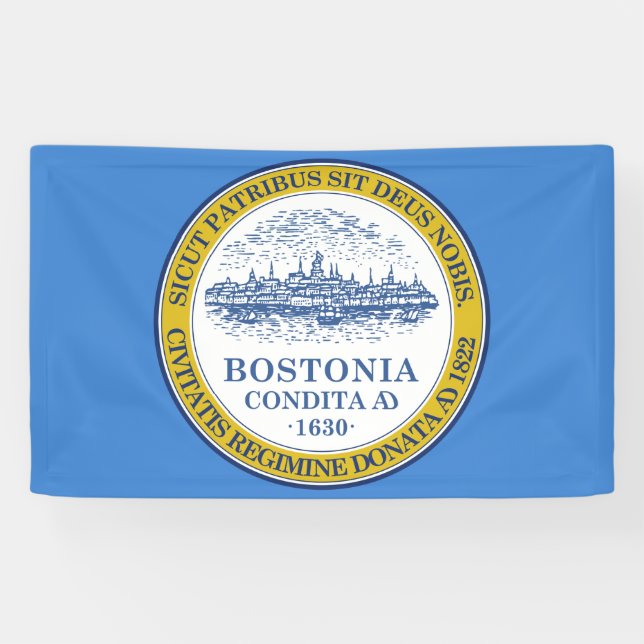 Lona Bandera de Boston (Massachusetts) (Horizontal)