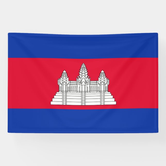 Lona Bandera de Camboya Patriótica (Horizontal)