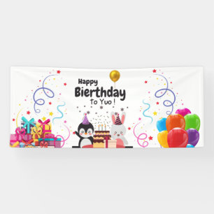 Lona Bandera de celebración de cumpleaños feliz