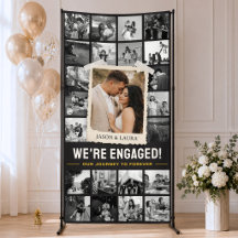 Bandera de compromiso personalizada, collage de fo