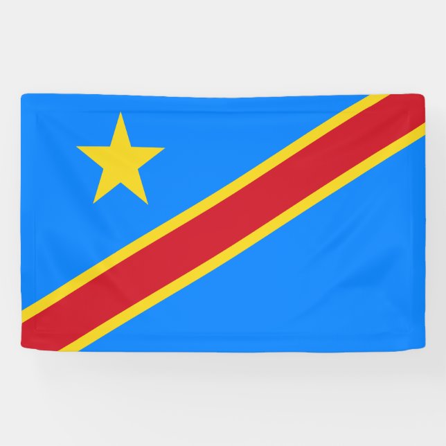 Lona Bandera de Congo Kinshasa (Horizontal)