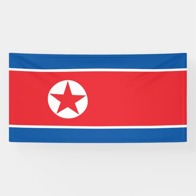 Lona Bandera de Corea del Norte (Horizontal)