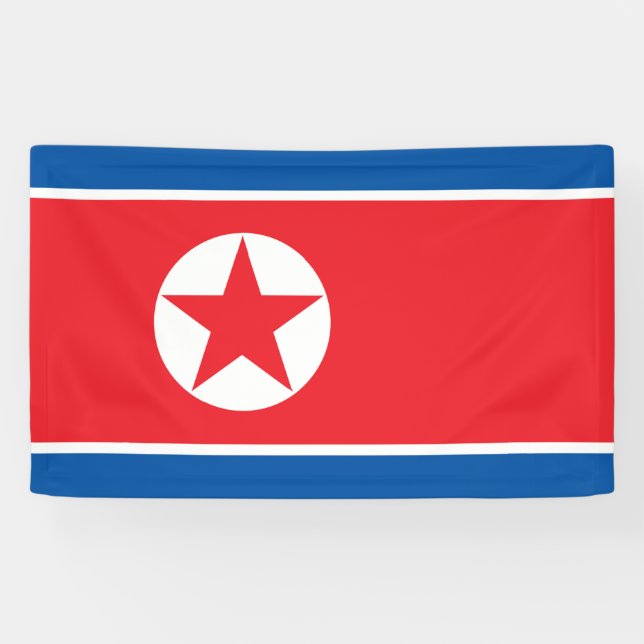 Lona Bandera de Corea del Norte (Horizontal)